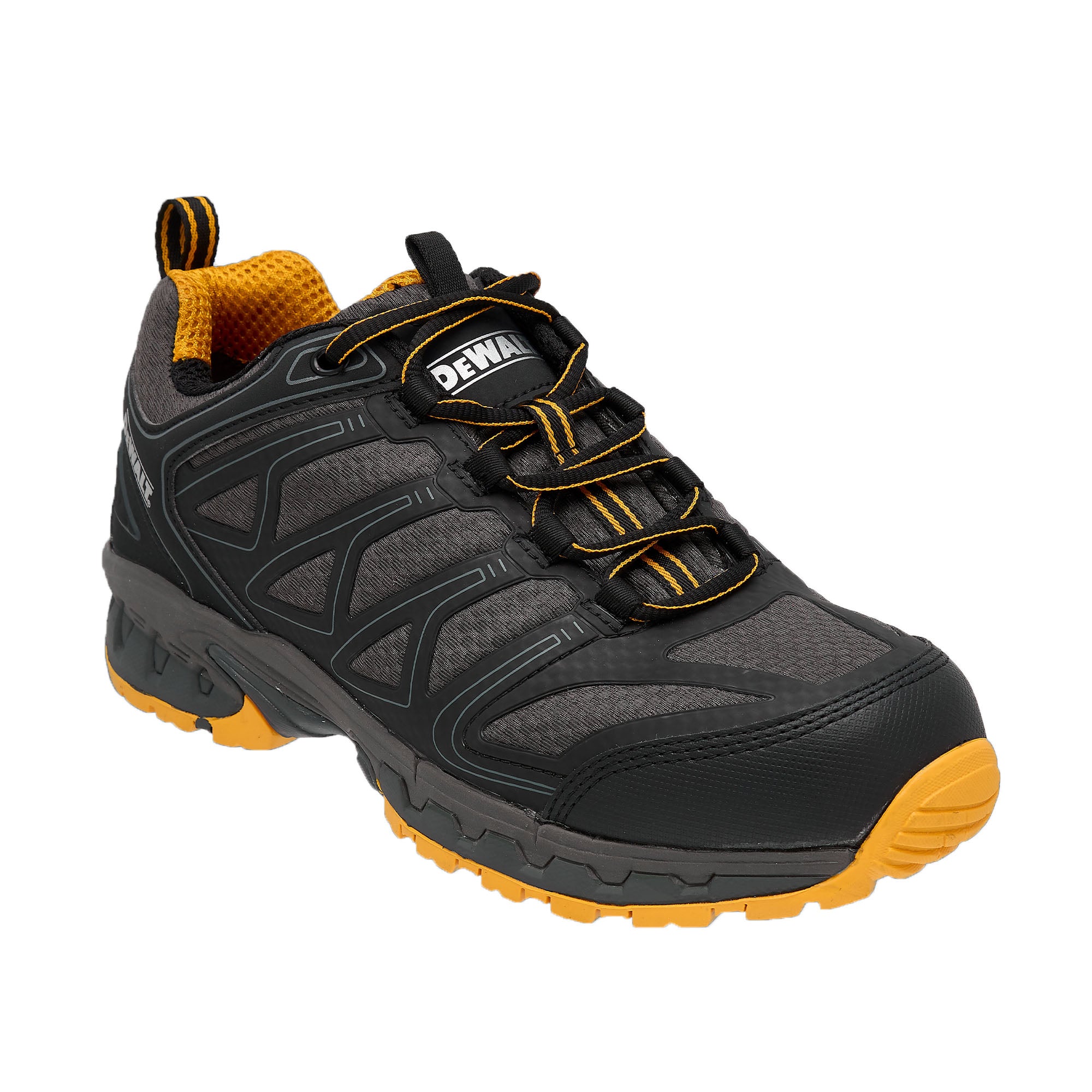Galeton Steel Toe Rubber Boots – Men's Size 12, 15-Inch Height, No-Slip Tread, Black/Yellow – For Work Or Outdoor Use