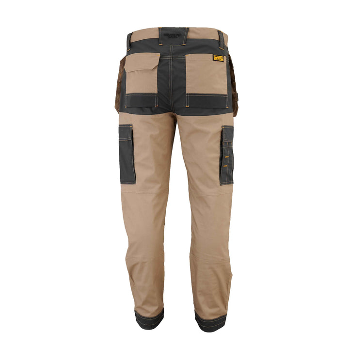 DEWALT Barstow Men's Pro-Stretch, Holster Pocket, Slim Fit Work Pants, Stone,  Back View