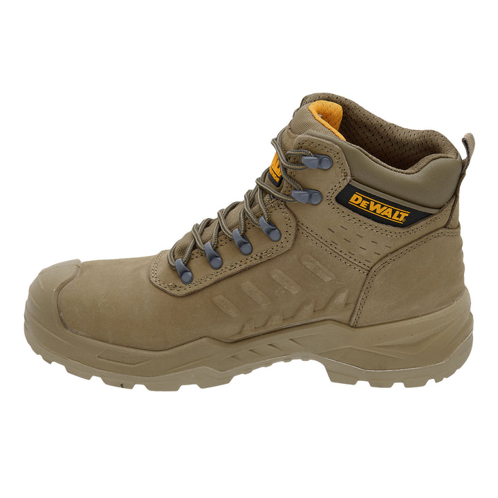 DEWALT Bowman Men's Waterproof, Nubuck Leather, Steel Toe Safety Work Boot, Stone, Instep view