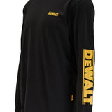 DEWALT Brand Carrier Men's Long Sleeve Cotton Poly T Shirt Black Detail View