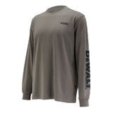 DEWALT Brand Carrier Men's Long Sleeve Cotton Poly T Shirt Charcoal 3/4 View