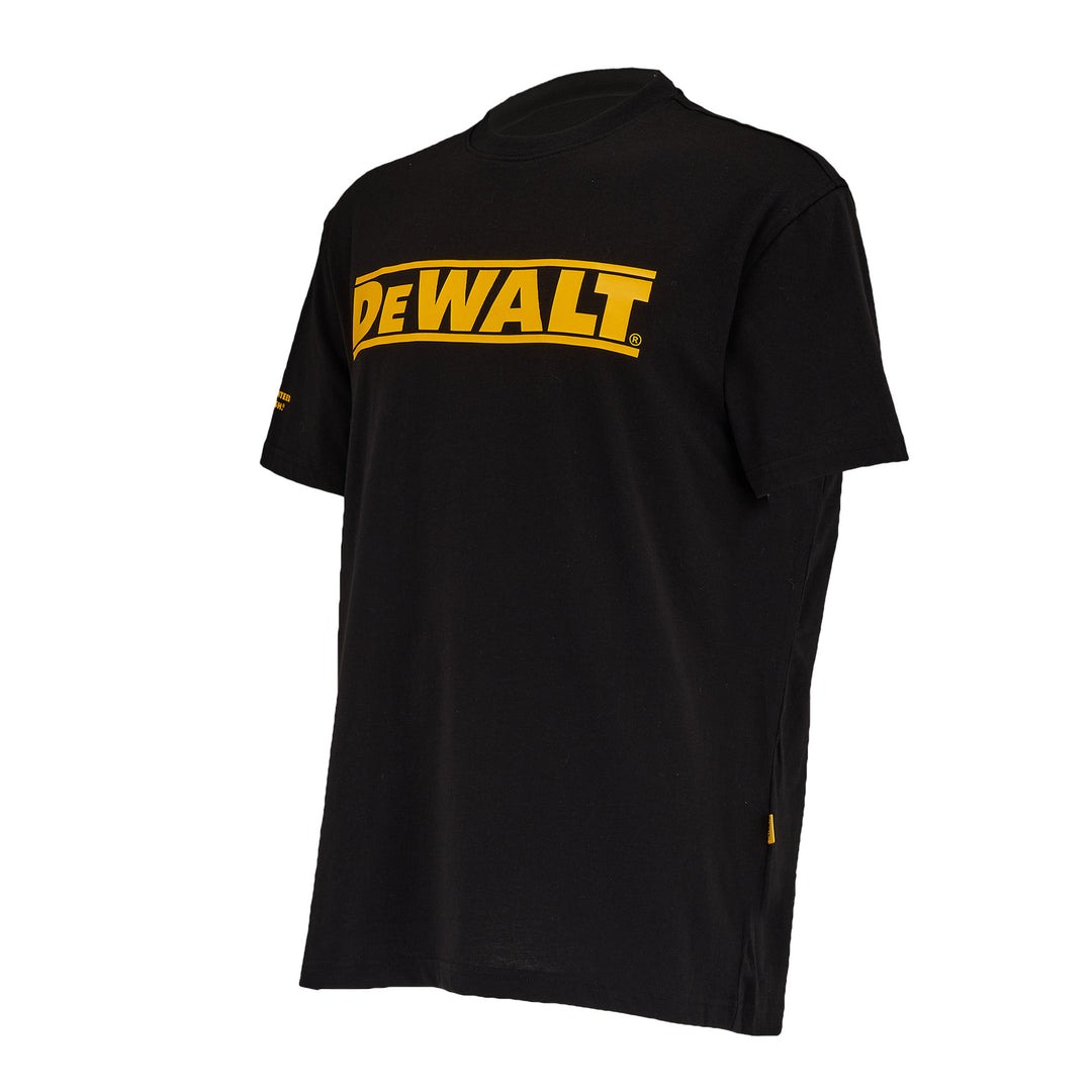 DEWALT Brand Carrier Men's T-Shirt Black 3/4 View