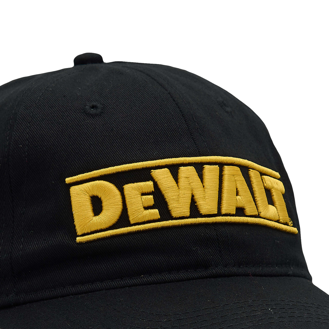 DEWALT Dad Hat Black Front DEWALT Logo View