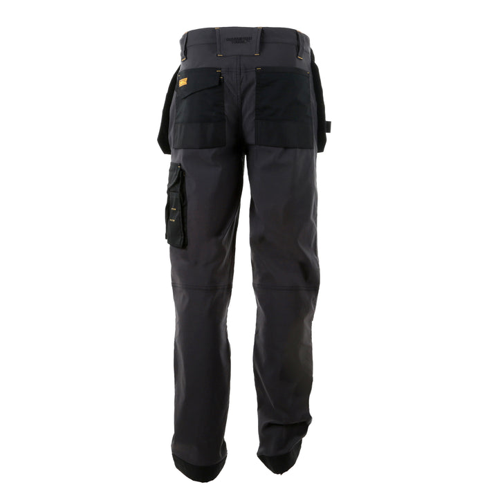 DEWALT Memphis Men's Pro-Stretch, Water Resistant, Holster Pocket Work Pants Black/Grey Back View