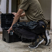 DEWALT Memphis Men's Pro-Stretch, Water Resistant, Holster Pocket Work Pants Black/Grey Model View