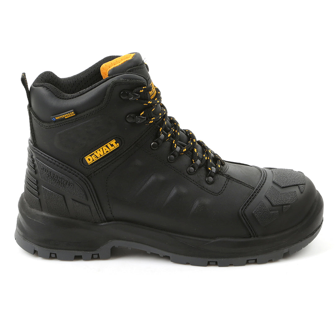 DEWALT Hadley Men's Waterproof, Steel Toe, Safety Work Boot Black Side View
