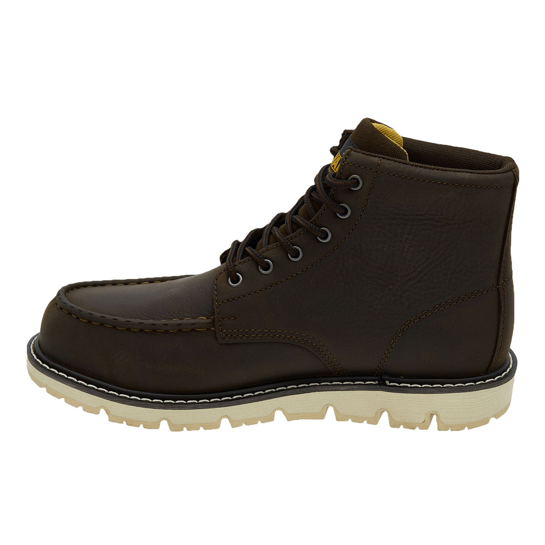 DEWALT Forge Men's Leather, Steel Safety Toe, Moc Toe Work Boot, Dark Chocolate, Instep View