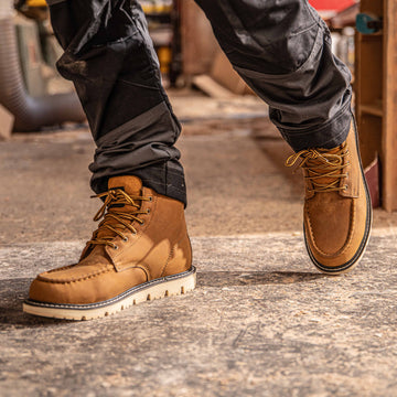 Men\'s Moc Toe Work Boots - Tan Carolina Men main image 4