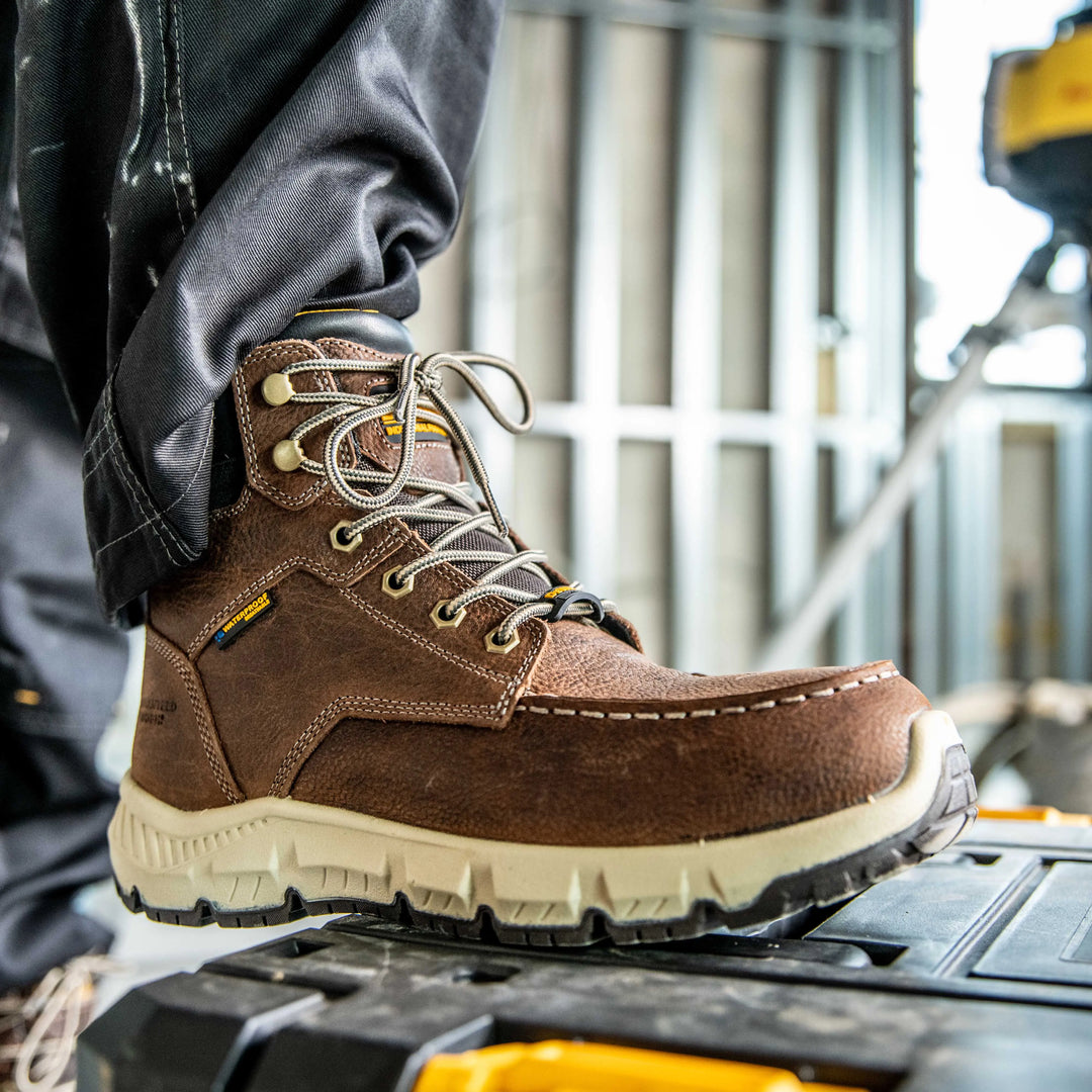 DEWALT Forsyth Men's Steel Toe, Leather, Waterproof Safety Work Boot, Model 3/4 Front Right View