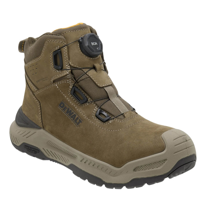 DEWALT Grid X BOA® Men's Waterproof, Lightweight, Composite Safety Toe Work Boot, 3/4 Front Right Side
