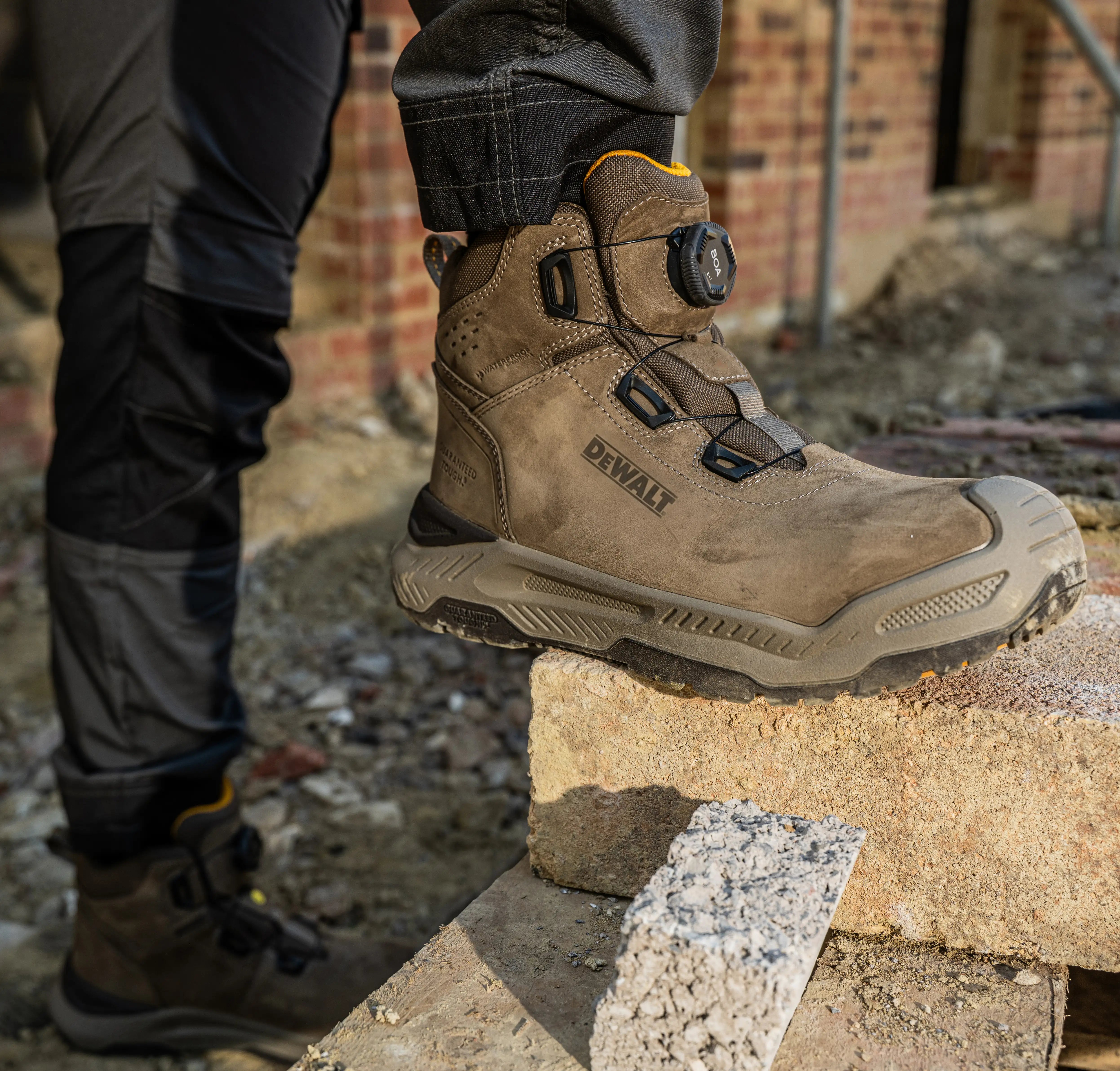 DEWALT Grid X BOA® Men's Waterproof, Lightweight, Composite Safety Toe Work Boot, Right Boot Model View
