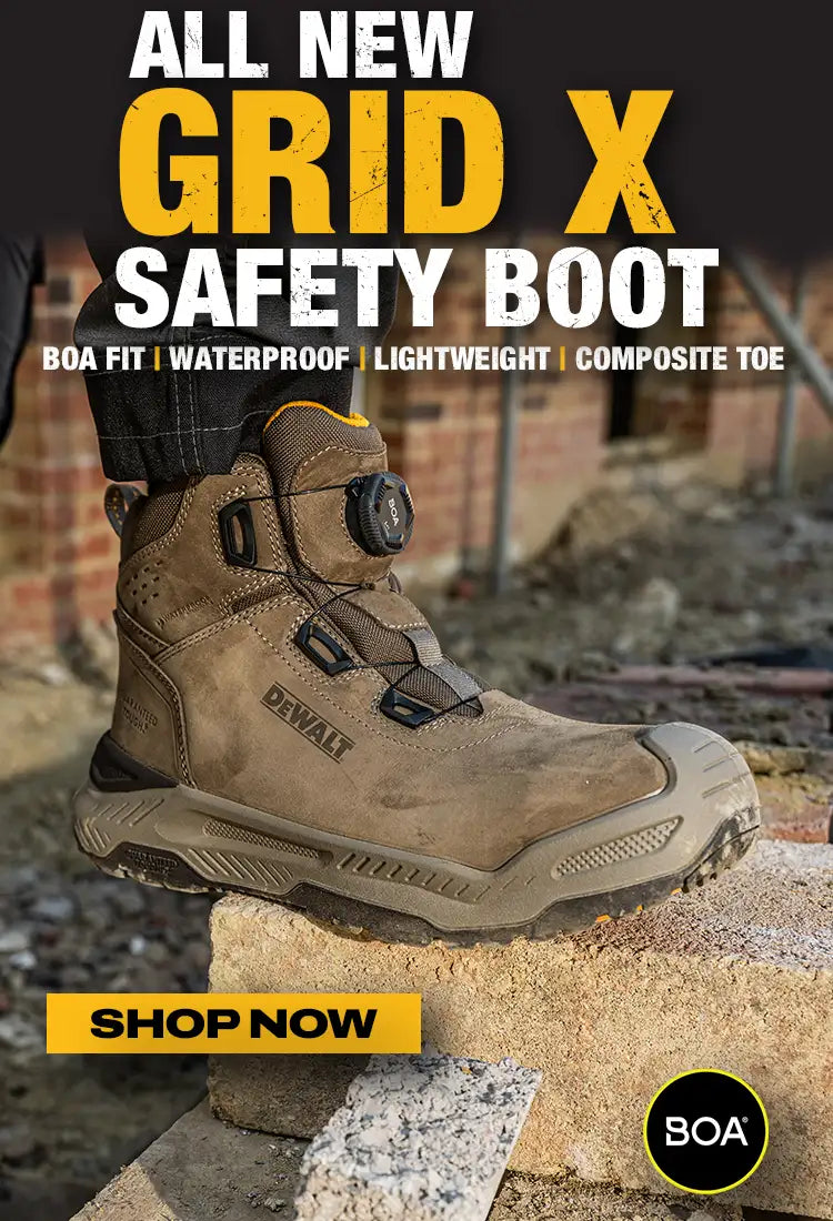 DEWALT Grid X BOA® Men's Waterproof, Lightweight, Composite Safety Toe Work Boot, Mobile Banner