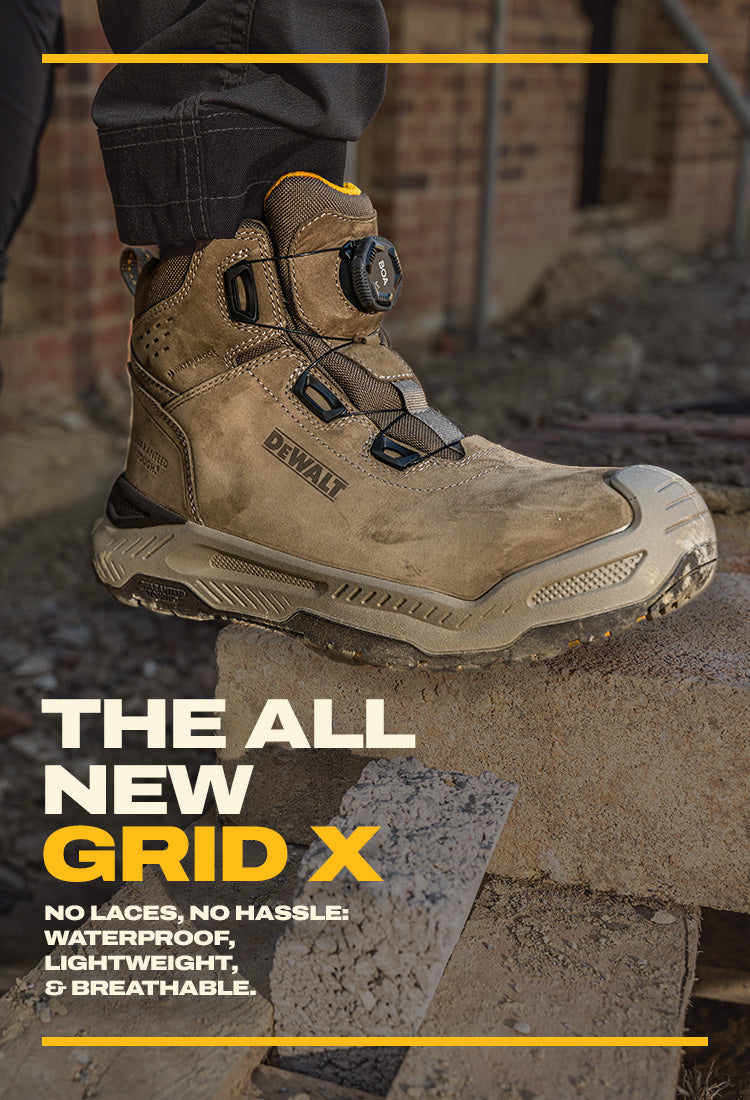 DEWALT Grid X BOA® Men's Waterproof, Lightweight, Composite Safety Toe Work Boot, Mobile Banner