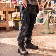 DEWALT Memphis Men's Pro-Stretch, Water Resistant, Holster Pocket Work Pants Black/Grey Model View