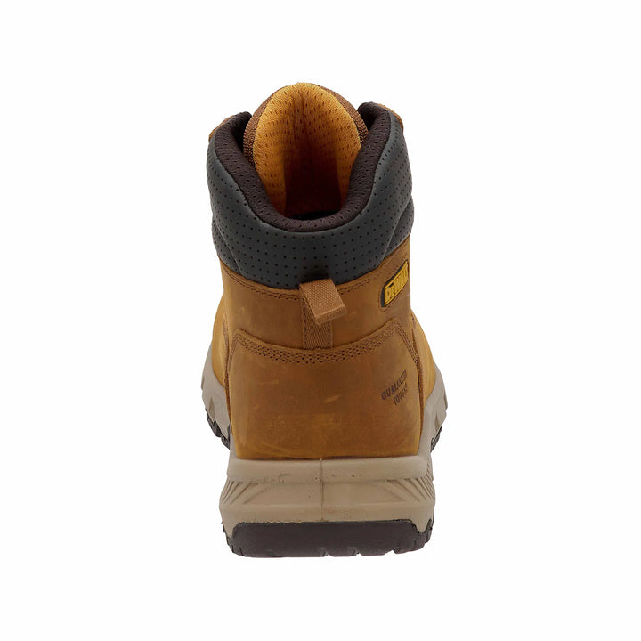 DEWALT Nampa Men's Waterproof, Full Grain Leather, Soft Toe Work Boot, Wheat Poseidon, Back View