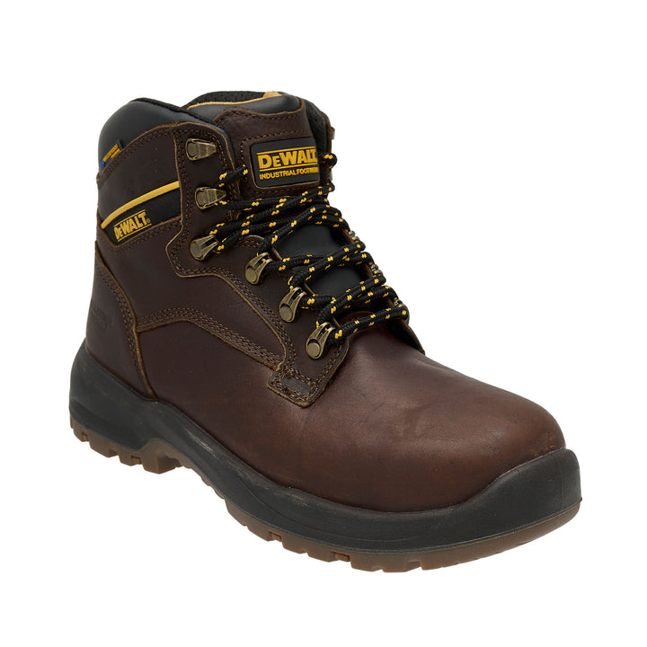 DEWALT Norwood Men's Waterproof, Leather, Steel Toe, Safety Work Boot, Walnut 3/4 View