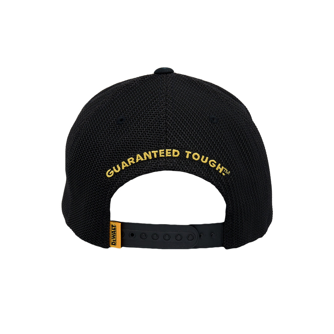 DEWALT Oakdale Trucker Hat, Yellow Patch with Black Mesh Back View