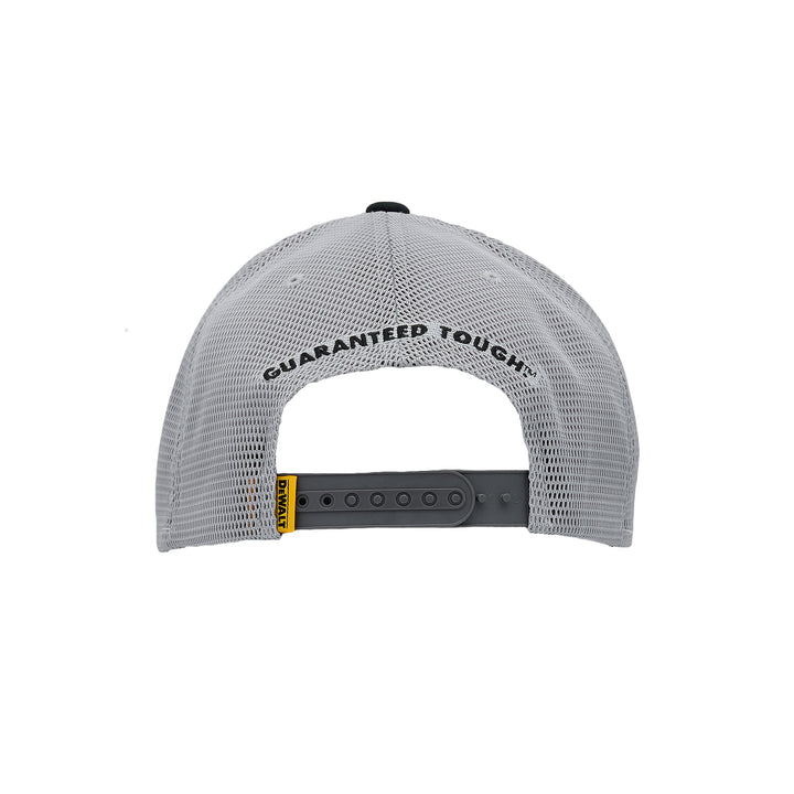 DEWALT Oakdale Trucker Hat, Black with Grey Mesh Back View