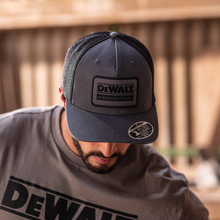 DEWALT Oakdale Trucker Hat, Grey Patch with Black Mesh Model View