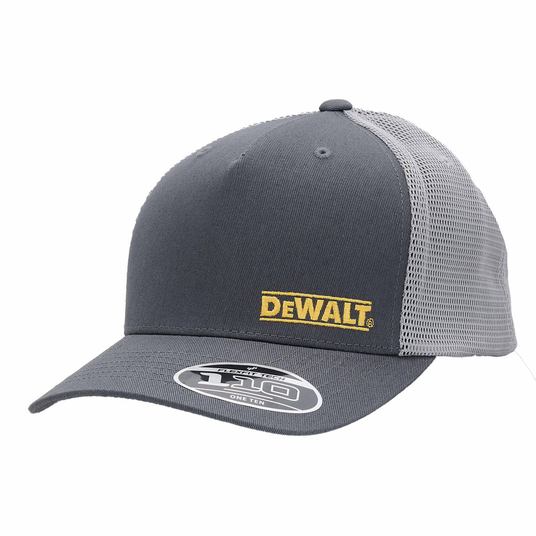 DEWALT Oakdale Trucker Hat, Grey with Grey Mesh 3/4 View