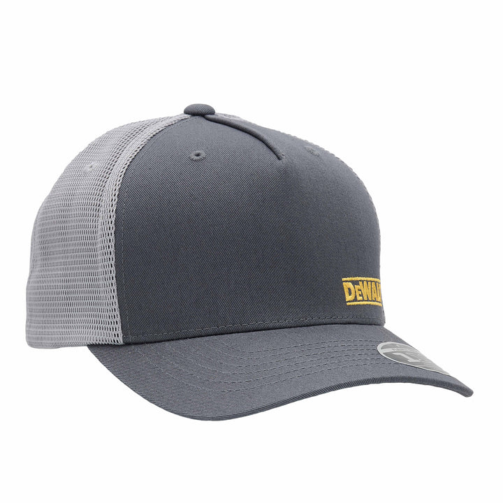 DEWALT Oakdale Trucker Hat, Grey with Grey Mesh 3/4 View