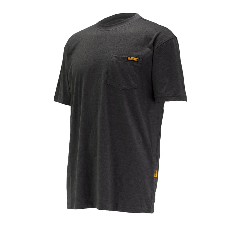 DEWALT Men's Pocket T-Shirt Charcoal 3/4 View