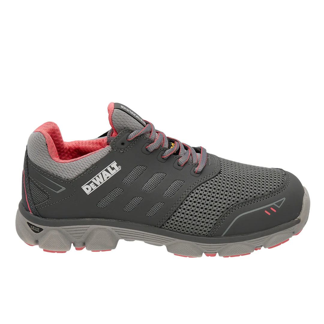 DEWALT Prism Low Women's, Lightweight, Aluminum Toe, Safety Work Shoe, Gray, Right Side View