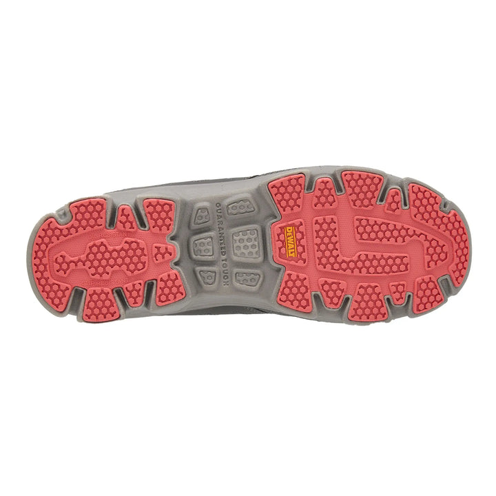 DEWALT Prism Low Women's, Lightweight, Aluminum Toe, Safety Work Shoe, Gray, Bottom View