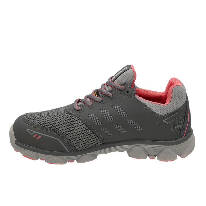 DEWALT Prism Low Women's, Lightweight, Aluminum Toe, Safety Work Shoe, Gray, Left Side View