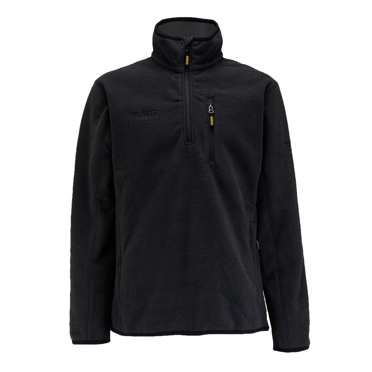 DEWALT Quarter Zip Men's Fleece Black Front View