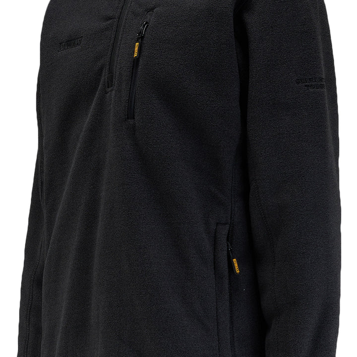 DEWALT Quarter Zip Men's Fleece Black Detail View