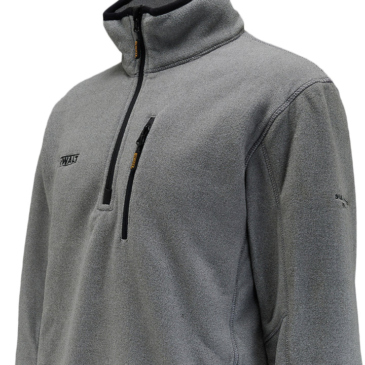 DEWALT Quarter Zip Men's Fleece Grey Detail View