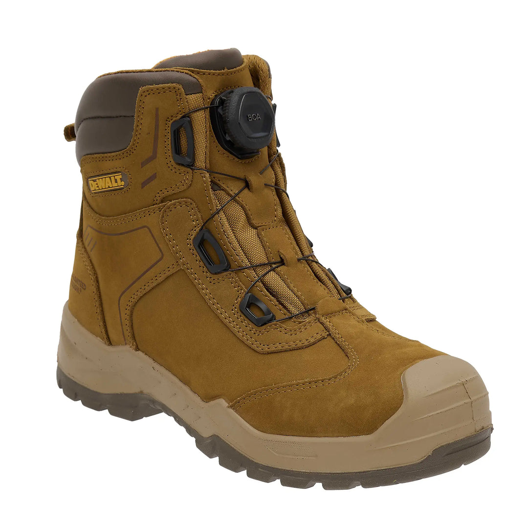 DEWALT Richardson Men's Leather, Steel Safety Toe, Waterproof Work Boot, Clay, 3/4 Front Right Side