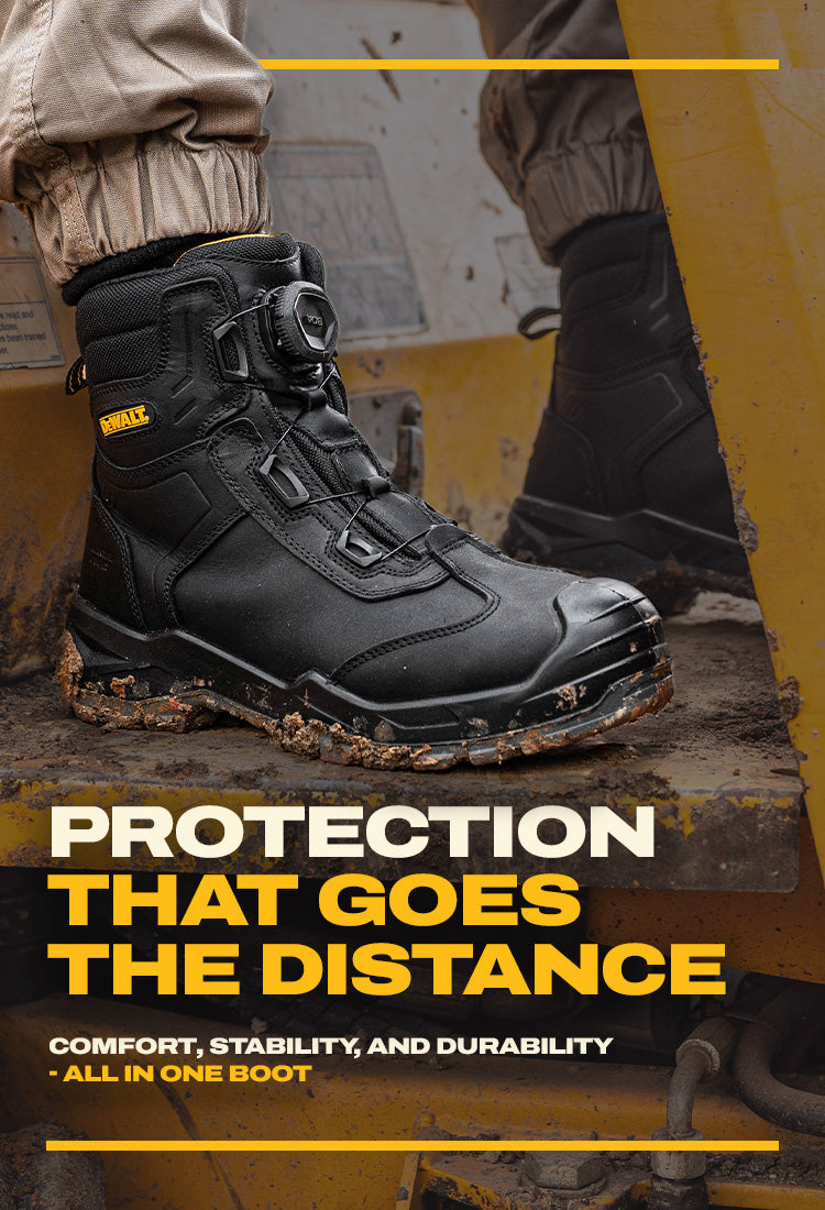 DEWALT Richardson Men's Leather, Steel Safety Toe, Waterproof Work Boot, Black, Mobile Banner