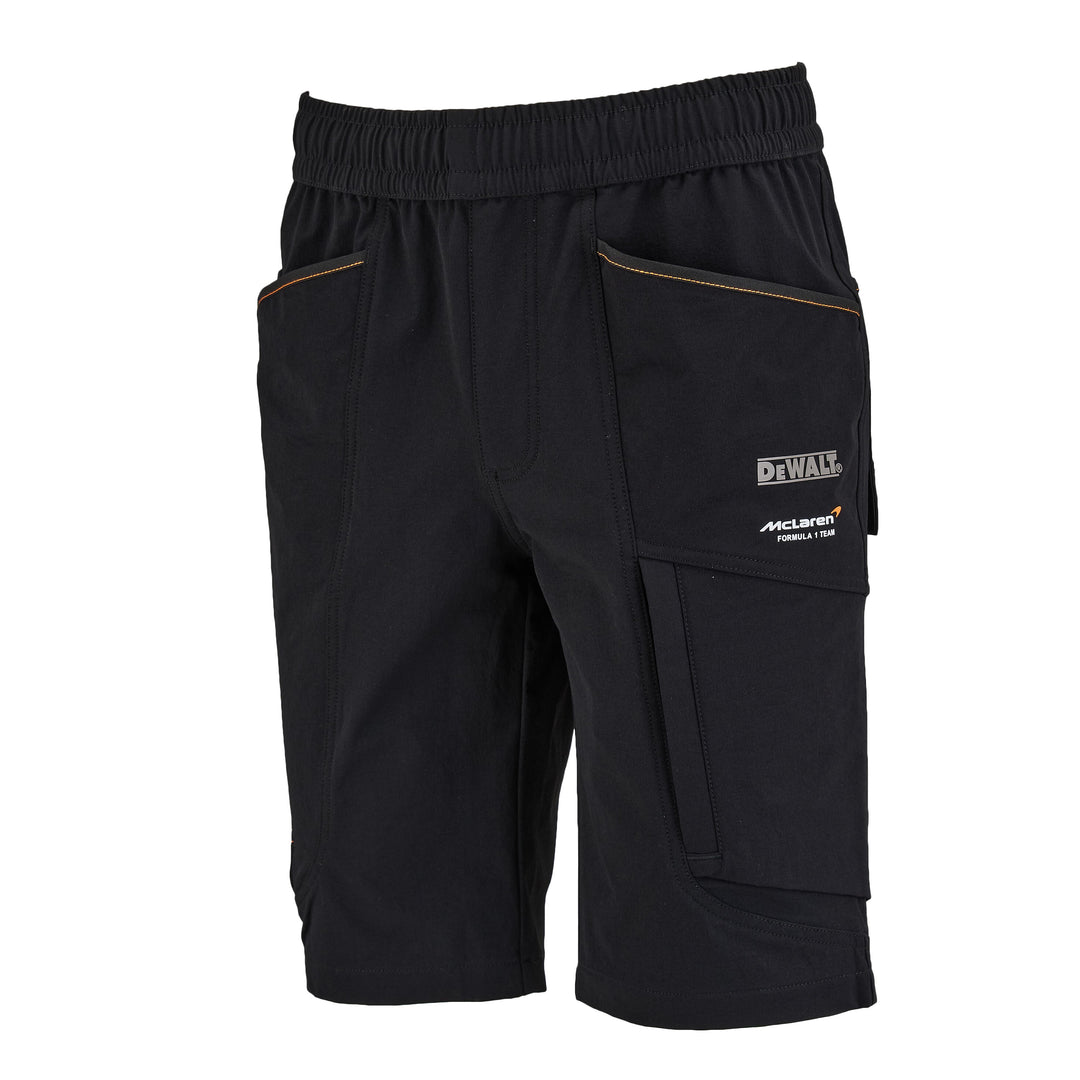 DEWALT x McLaren Temple Men's Stretch, Water Resistant, Slim Fit Work Shorts 3/4 Left Side View