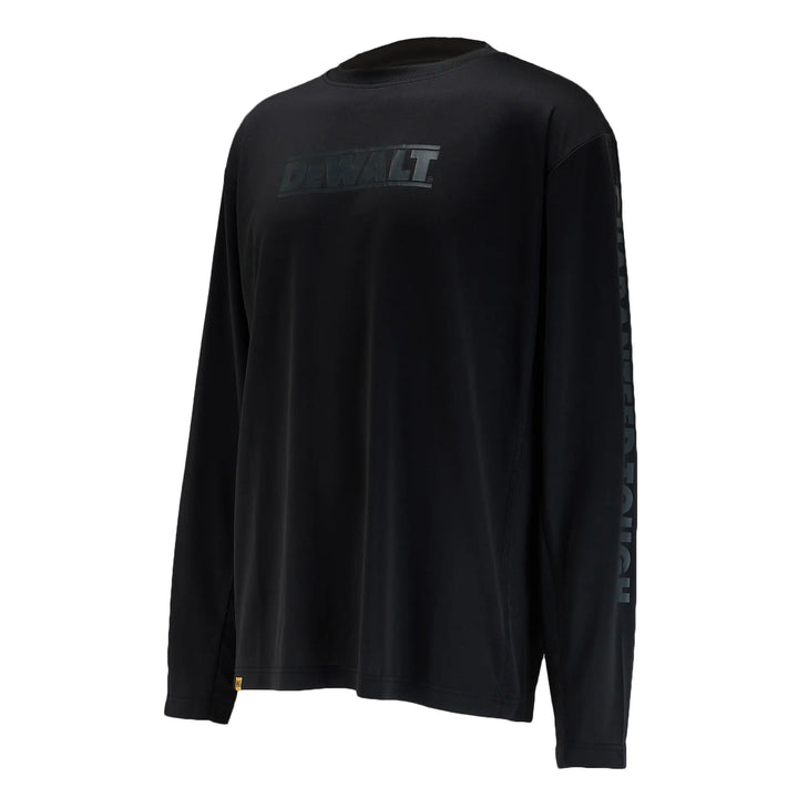 DEWALT Truro Long Sleeve Performance T-Shirt, Black, 3/4 Front Left View