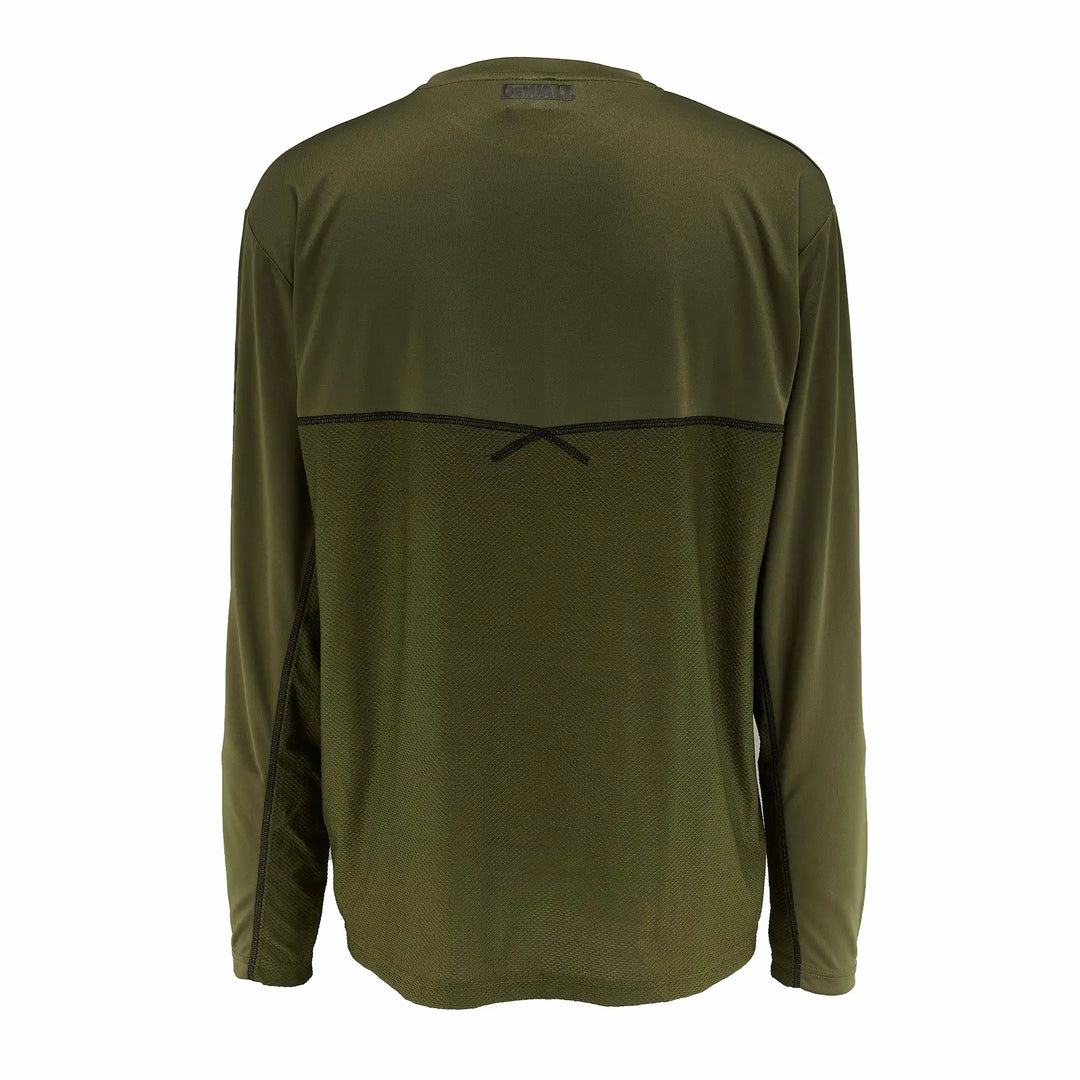DEWALT Truro Long Sleeve Performance T-Shirt, Olive, Back View