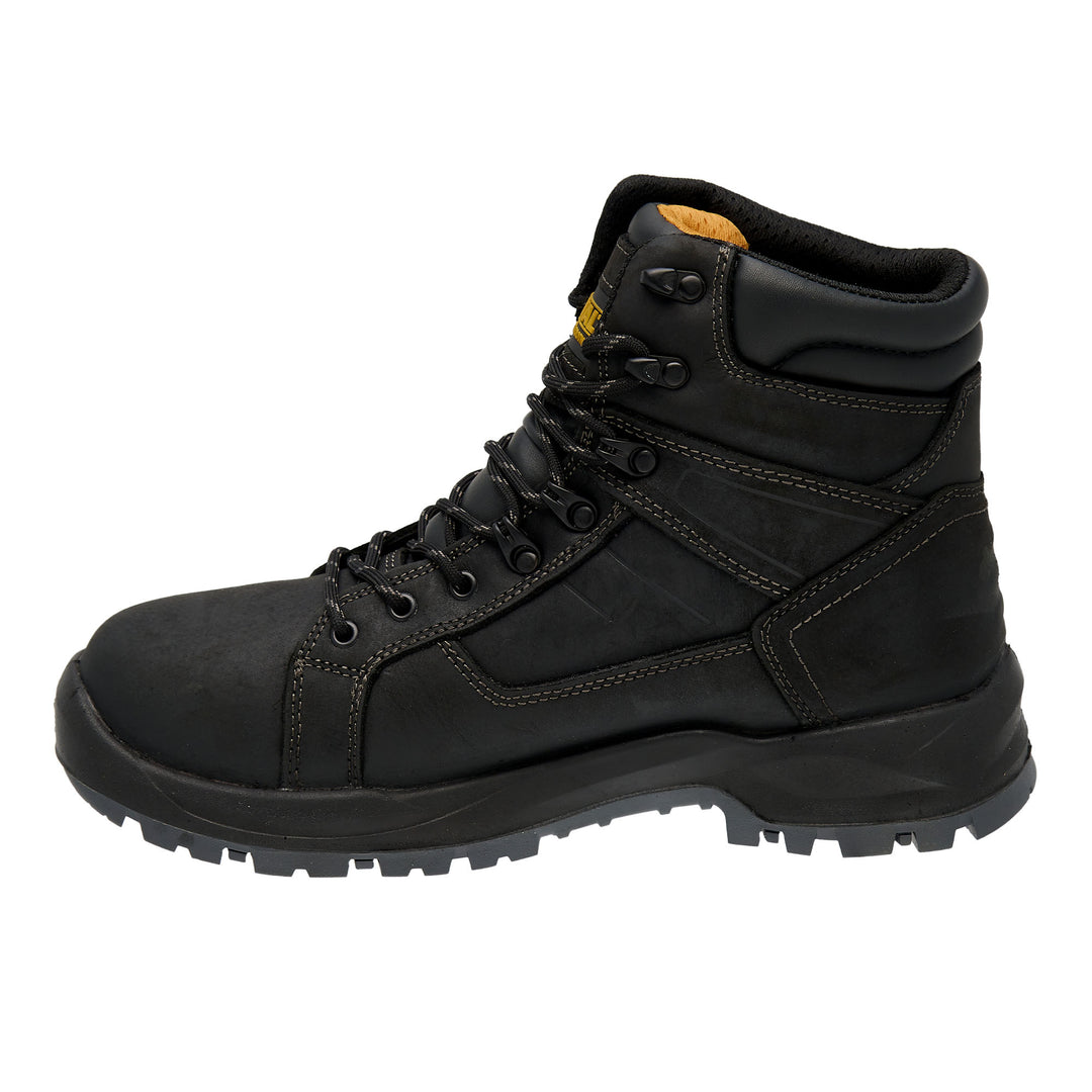 DEWALT Wheeler Men's Waterproof, Leather, Plain Toe Work Boot, Black, Instep View