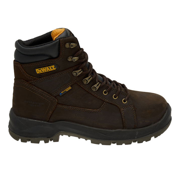 DEWALT Wheeler Men's Waterproof, Leather, Plain Toe Work Boot, Brown, Side view